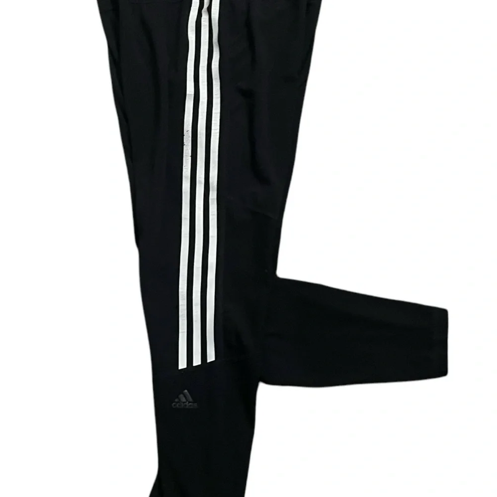 Adidas activewear yoga sports leggings black striped pocket wide waist Women M